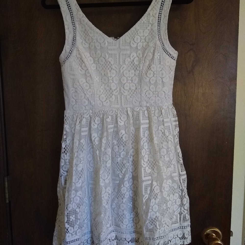 White Short Lace Sun Dress